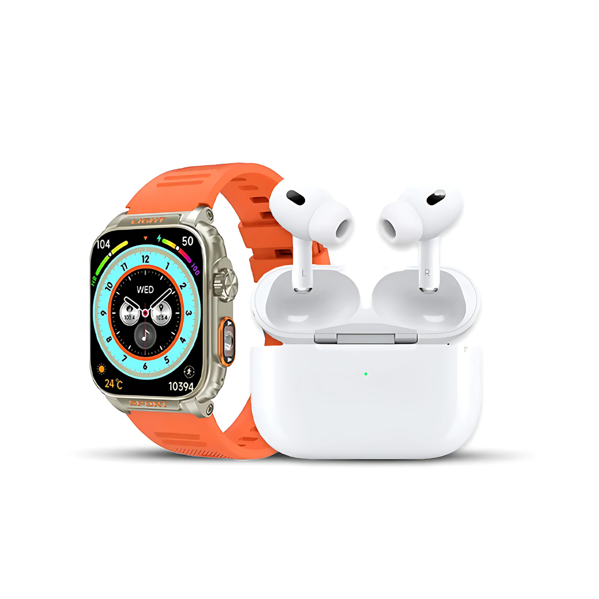 Ultra Smart Watch with Earbuds & 7 Straps – Fitness Tracker, Health Monitor & Wireless Earbuds Combo