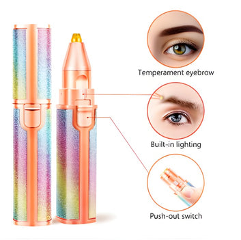 2 in 1 Eyebrow Trimmer & Facial Hair Remover for Women – Rechargeable, Painless & Portable Shaver